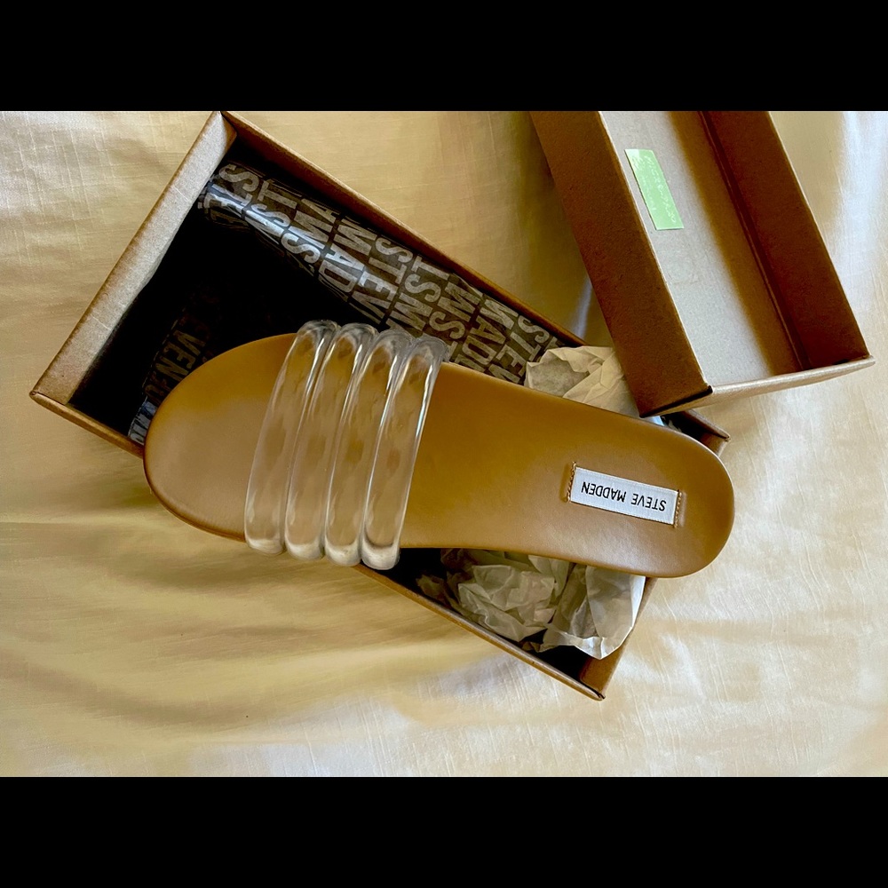 Steve Madden Clear Drip Slides